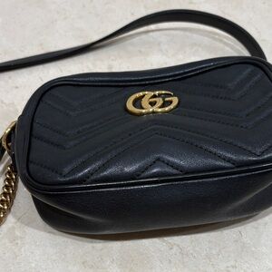 Gucci Black Quilted Leather Crossbody Bag